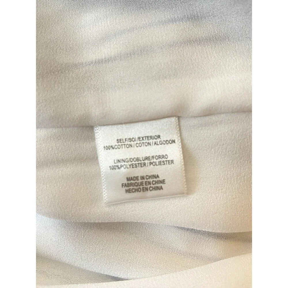 Charles Henry XS Off Shoulder Midi Dress White Blue‎ Stripe Belted Cotton Lined